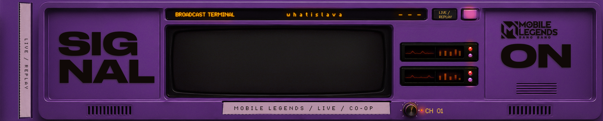 Фиолетовая панель WHATISLAVA — Broadcast Terminal